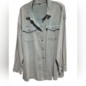 NWOT Light Blue Denim Slacket. Size 2X.